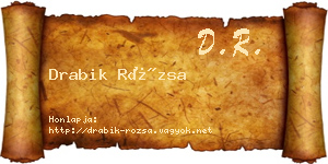 Drabik Rózsa névjegykártya